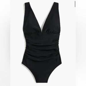 NWT J Crew Factory V Neck Ruched Swimsuit XL